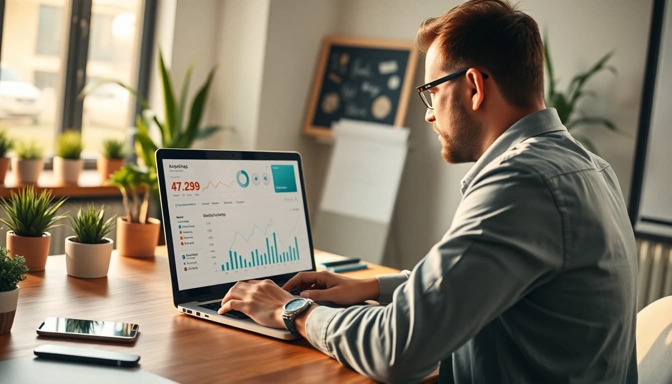 Enhancing your SEO Rank through data analysis in a modern workspace.