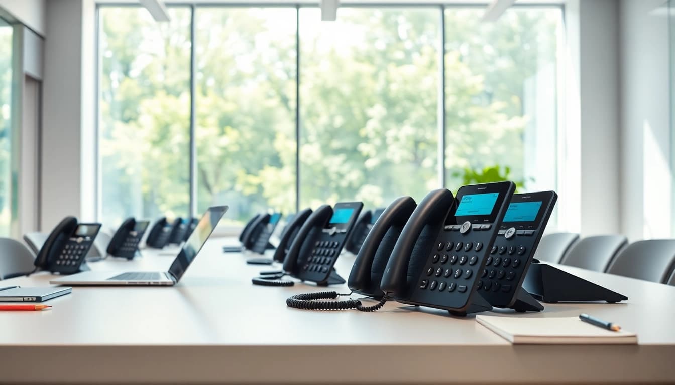 Enhance communication with office phone systems in a professional workspace.