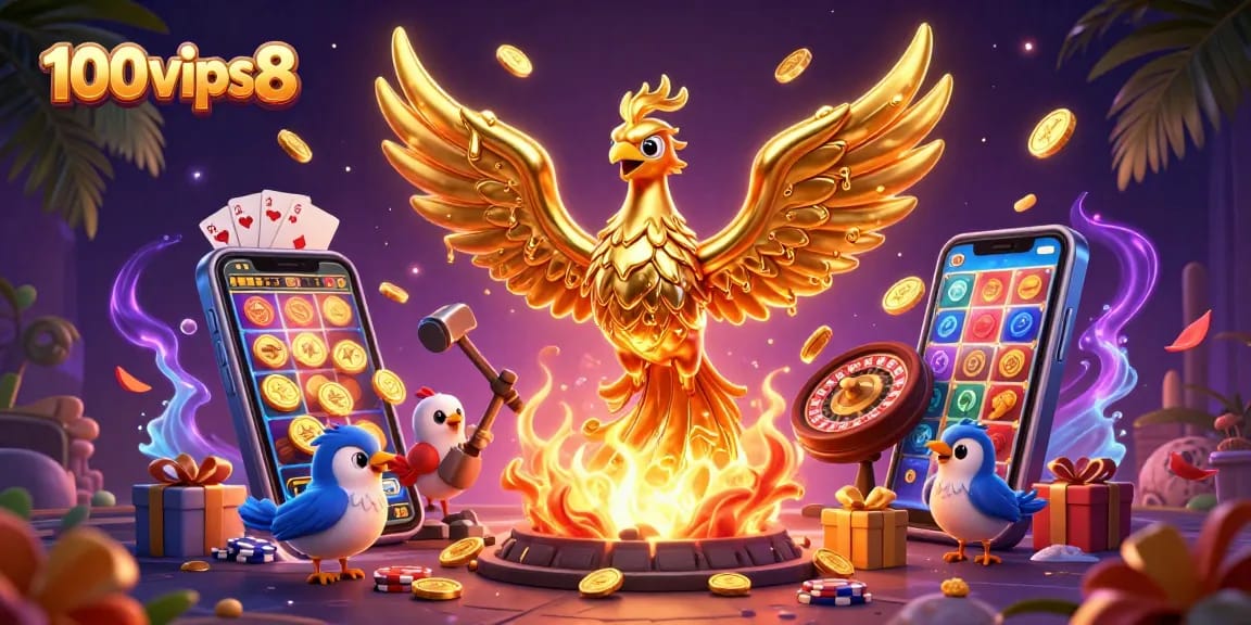 Experience winning at 100vips8 with a golden phoenix and exciting casino games!