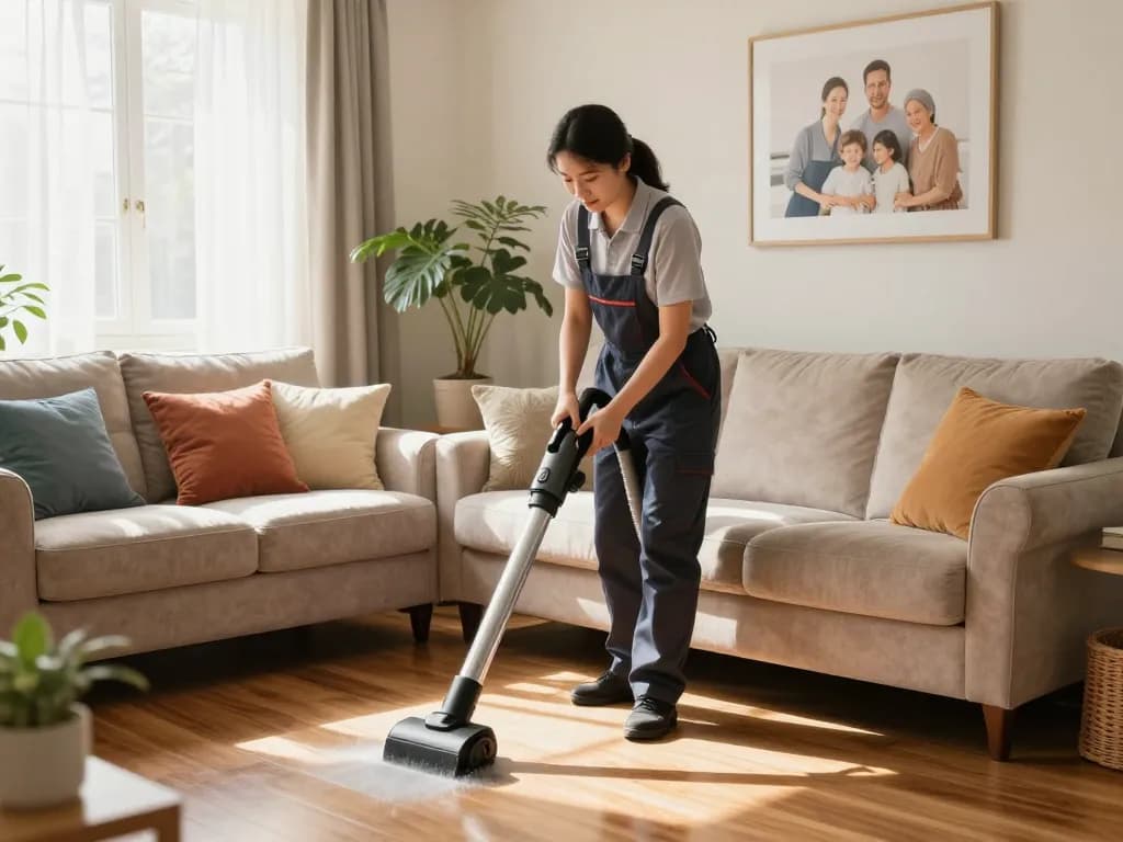 Upholstery cleaning scene showcasing professional care for sofas, promoting expert upholstery cleaning services in Sutton Coldfield.