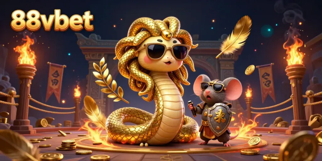 Experience vibrant gaming at 88vbet with a friendly Medusa and thrilling casino elements.