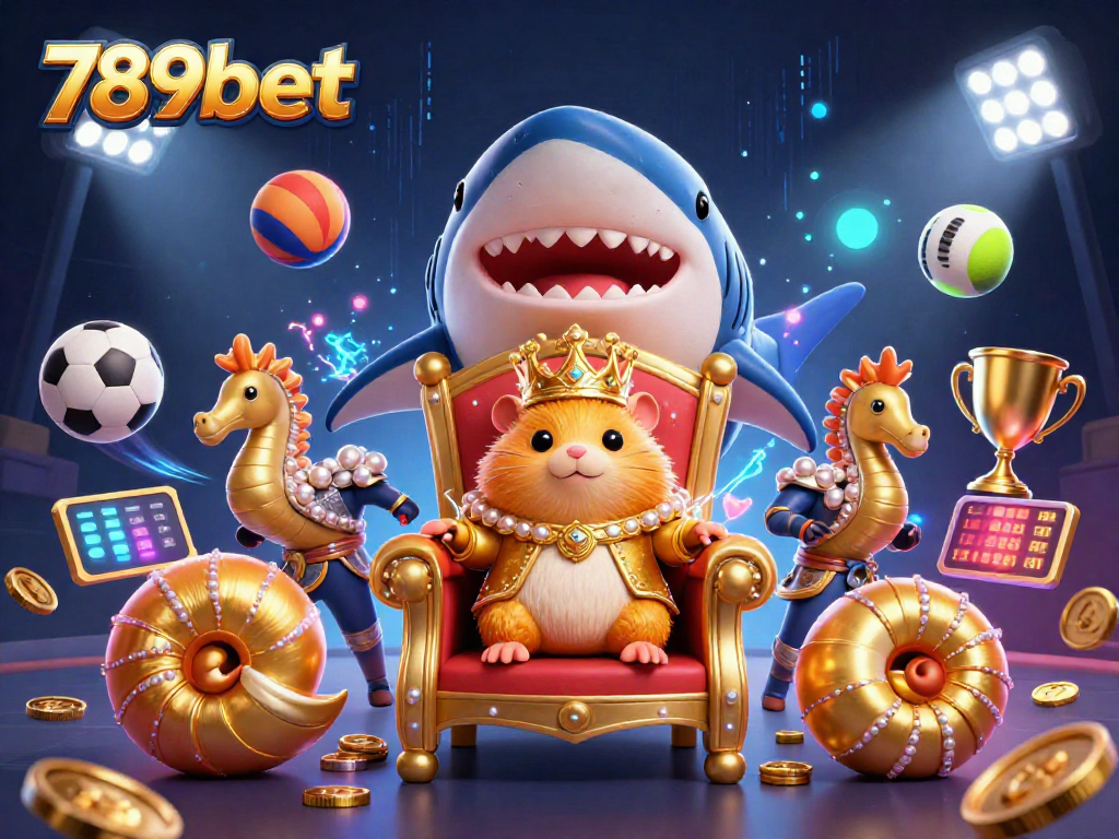 Experience the thrill of betting with 789bet in this vibrant 3D illustration of a casino scene.