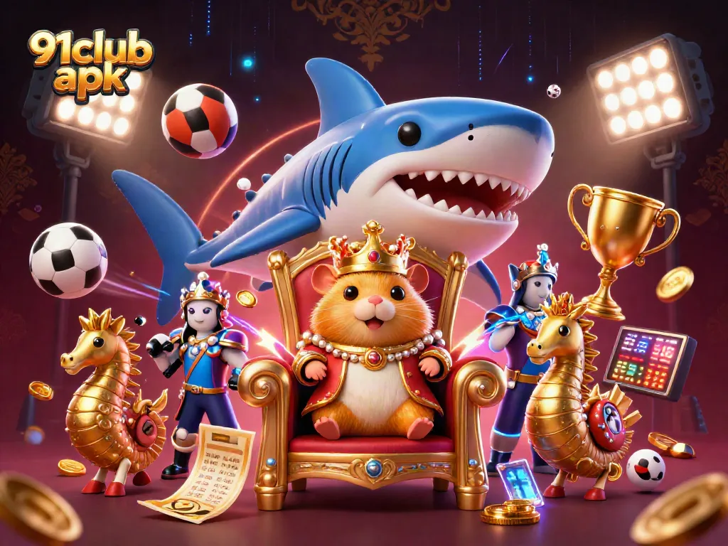 Engage in thrilling gameplay with the 91club apk, featuring dynamic sports elements and a dazzling golden hamster king.