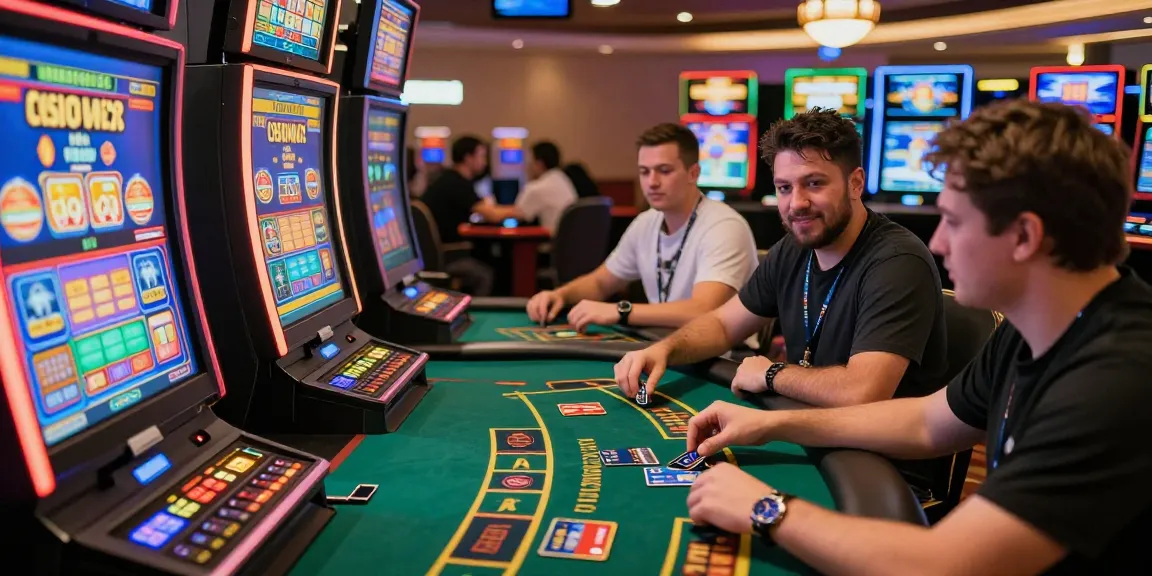 Players enjoying various games at credit card casinos, showcasing vibrant online gameplay and engaging atmosphere.