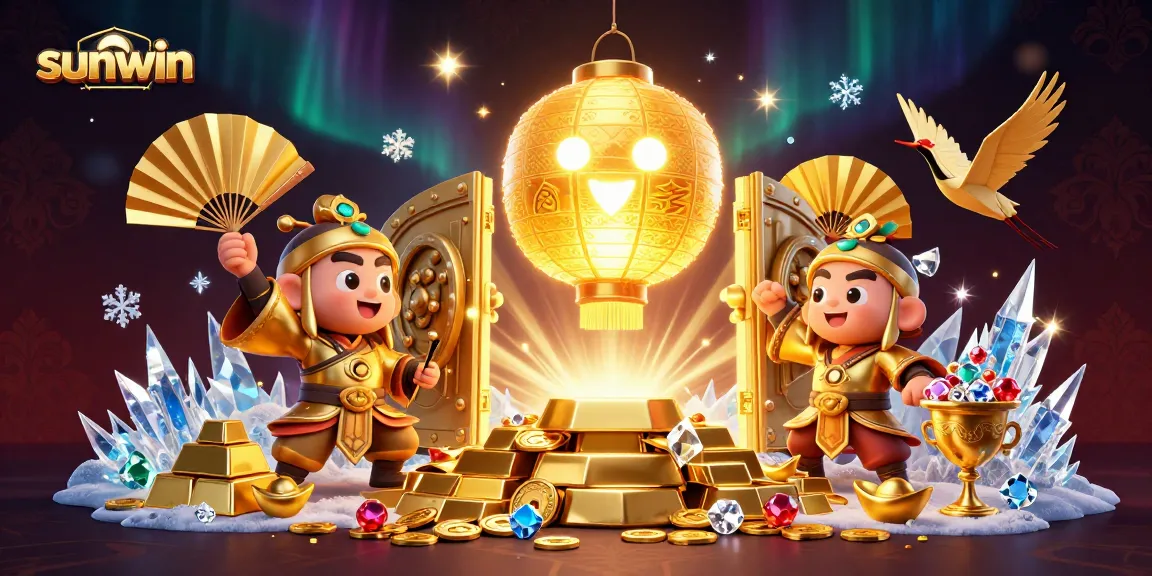 Engage players with sunwin's vibrant casino scene, showcasing golden treasures and mystical elements.