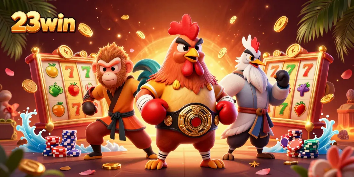 Experience thrilling gameplay at 23win with dynamic slot reels, golden jackpots, and festive elements.